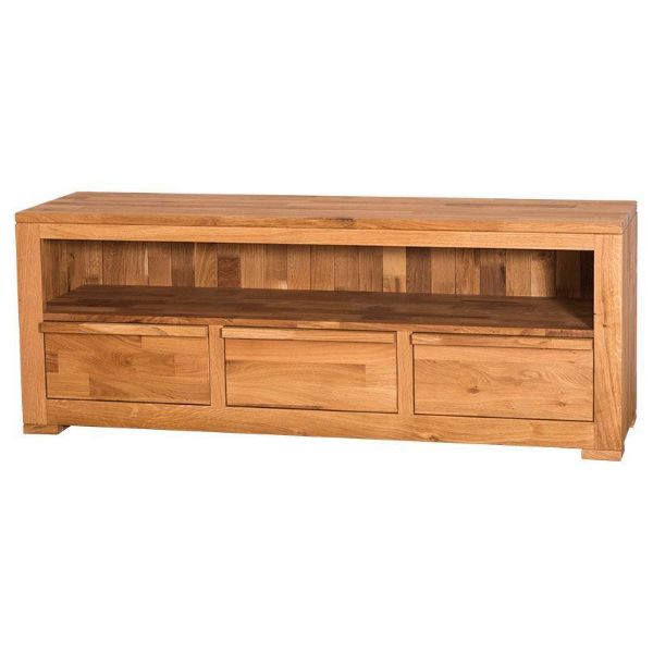 Comoda TV, 160 cm, lemn masiv stejar, Wild Oak