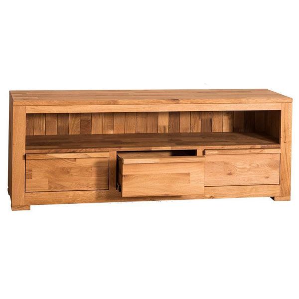 Comoda TV, 160 cm, lemn masiv stejar, Wild Oak