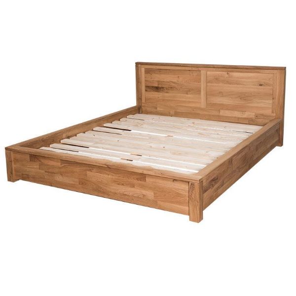 Pat 180 x 200 cm lemn masiv stejar Wild Oak