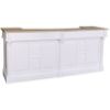 Bar lemn masiv 240 cm alb/stejar Alvin