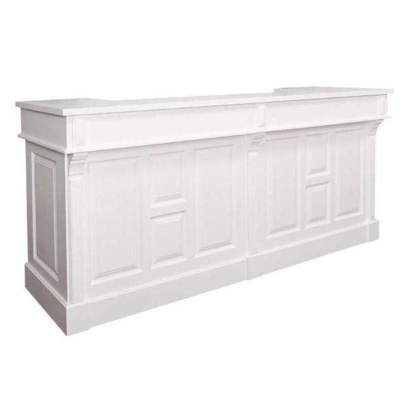 Bar lemn masiv 240 cm alb Alvin