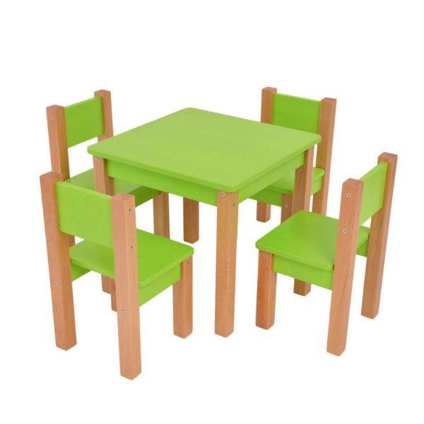 Masa copii lemn fag verde/natur Mario