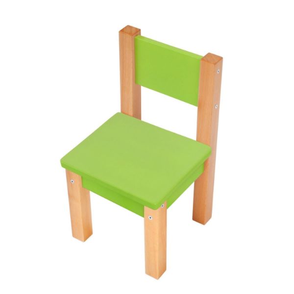 Scaun lemn copii verde Mario