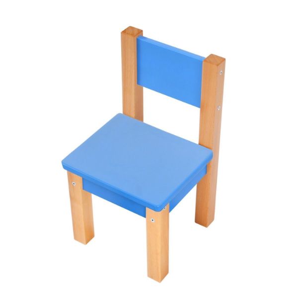 	Set cu 1 masa si 4 scaune albastru Mario