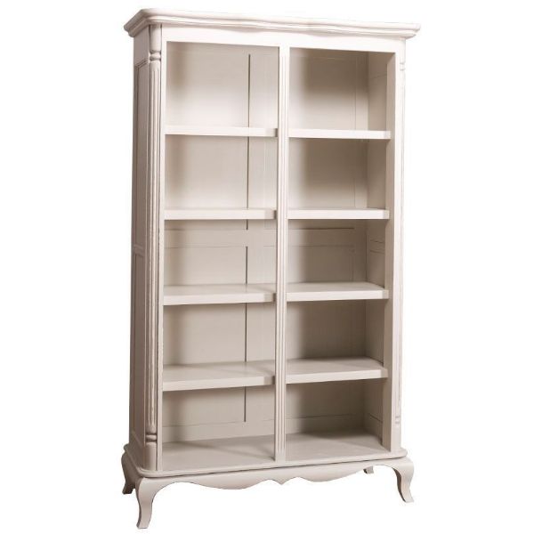 Biblioteca lemn masiv gri deschis antichizat Chic