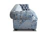 Sofa fixa 2 locuri gri/albastru Chesterfield Short
