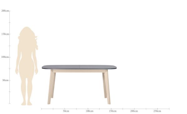 Masă ovală extensibilă 160/200 cm frasin natur Naiss