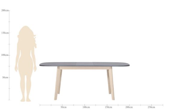 Masă ovală extensibilă 160/200 cm frasin natur Naiss