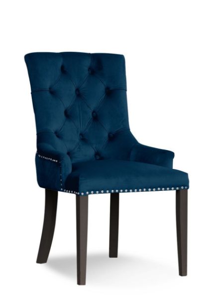 Scaun tapitat bleumarin/negru August