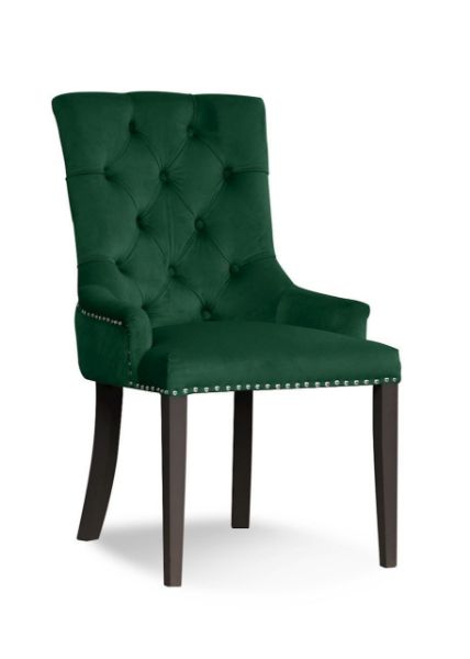 Scaun tapitat verde/negru August