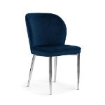 Scaun tapitat bleumarin/crom Aniel