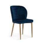 Scaun tapitat bleumarin/stejar Aniel