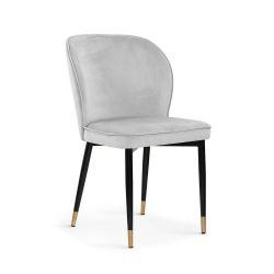 Scaun tapitat gri deschis/negru cu auriu Aniel