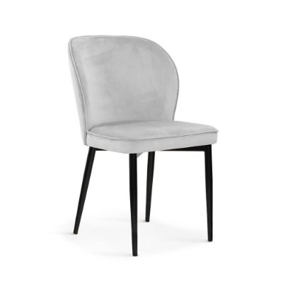 Scaun tapitat gri deschis/negru Aniel