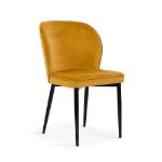 Scaun tapitat miere/negru Aniel