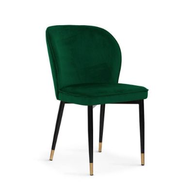 Scaun tapitat verde/negru cu auriu Aniel