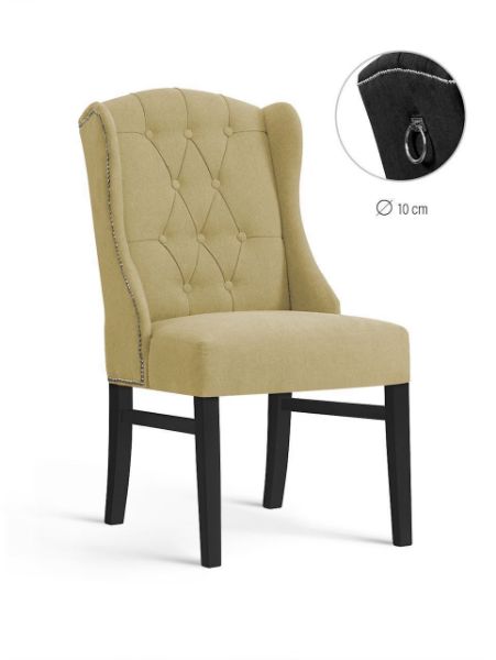 Scaun tapitat cappuccino/negru Royal