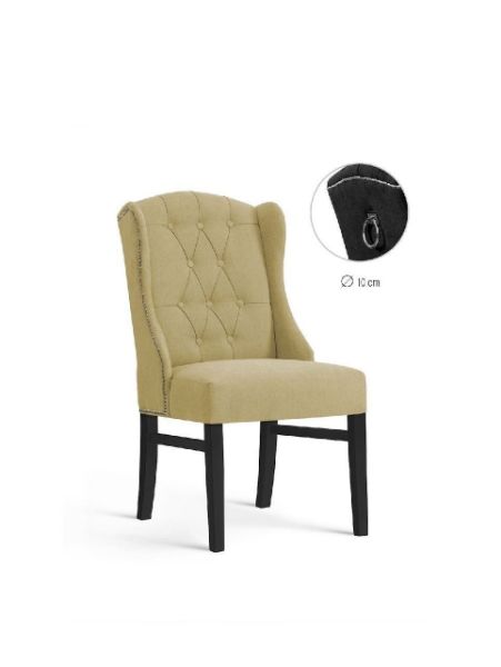 Scaun tapitat cappuccino/negru Royal