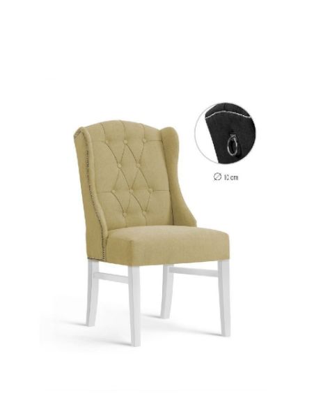 Scaun tapitat cappuccino/alb Royal