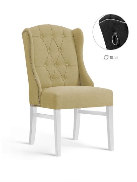 Scaun tapitat cappuccino/alb Royal