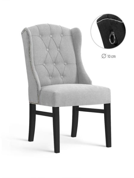 Scaun tapitat gri deschis/negru Royal