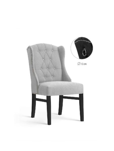 Scaun tapitat gri deschis/negru Royal