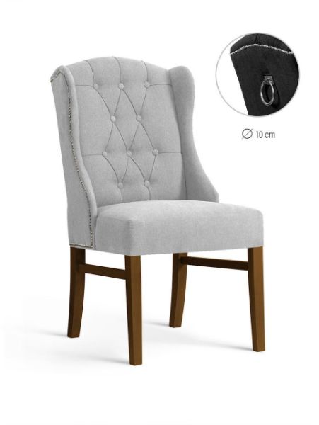 Scaun tapitat gri deschis/nuc Royal