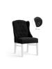 Scaun tapitat negru/alb Royal