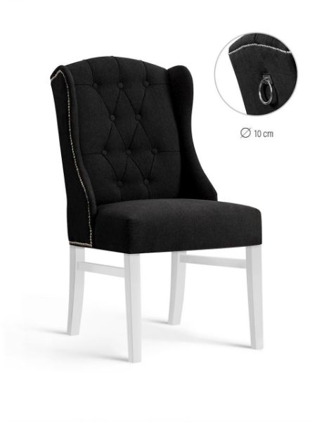 Scaun tapitat negru/alb Royal