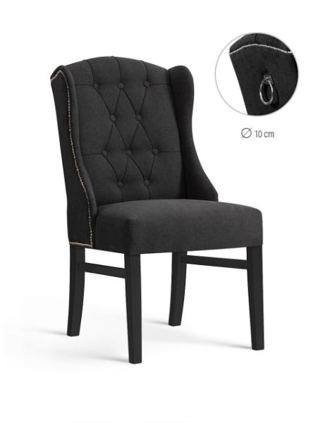 Scaun tapitat grafit/negru Royal