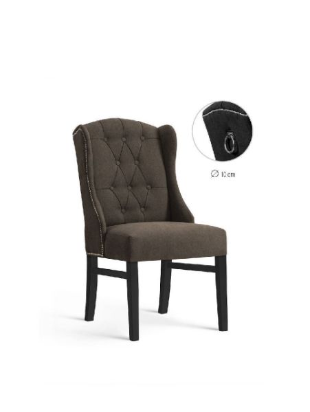 Scaun tapitat maro/negru Royal