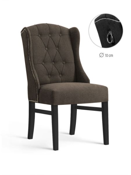 Scaun tapitat maro/negru Royal