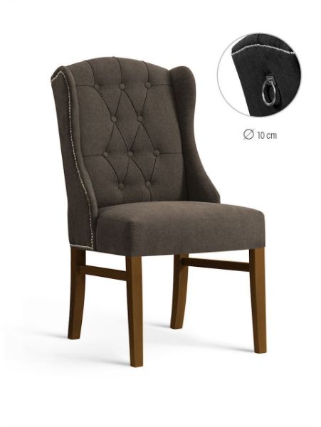 Scaun tapitat maro/nuc Royal