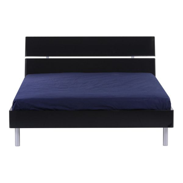 Pat cu somiera 160 x 200 cm negru lucios Easy