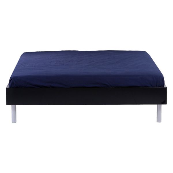 Pat cu somiera 160 x 200 cm negru lucios Easy