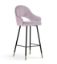 Scaun bar tapitat roz/negru-auriu Goda 60