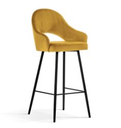 Scaun bar tapitat miere/negru Goda 70