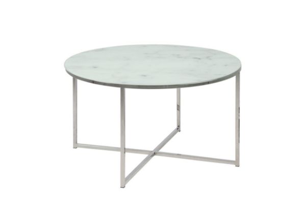 Masuta rotunda 80 cm alb/argintiu Alisma