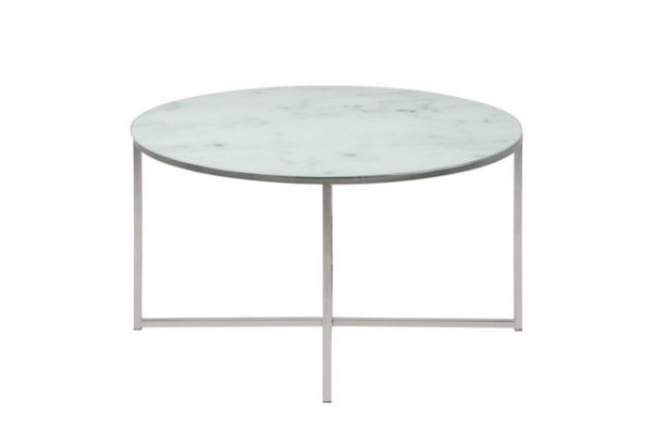 Masuta rotunda 80 cm alb/argintiu Alisma