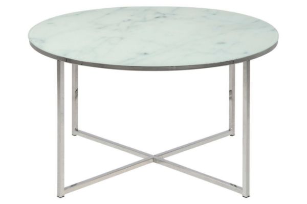 Masuta rotunda 80 cm alb/argintiu Alisma