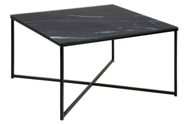 Masuta patrata de sticla 80 cm negru Alisma