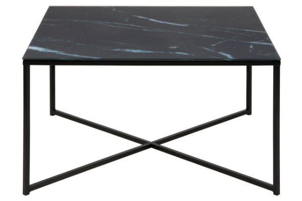 Masuta patrata de sticla 80 cm negru Alisma