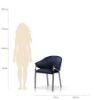 Scaun tapitat bleumarin/negru Fancy