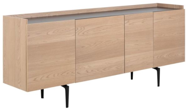 Bufet cu 4 usi 85 cm stejar natur/negru Connect