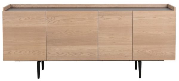Bufet cu 4 usi 85 cm stejar natur/negru Connect