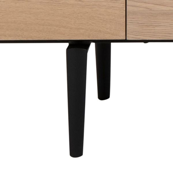 Bufet cu 4 usi 85 cm stejar natur/negru Connect