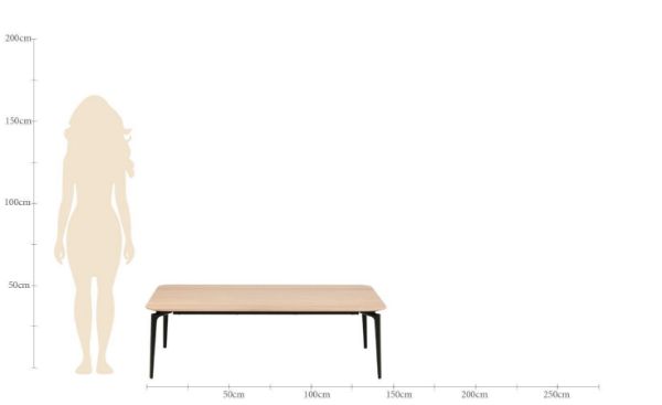 Masuta de cafea dreptunghiulara 140 cm stejar natur/negru Connect