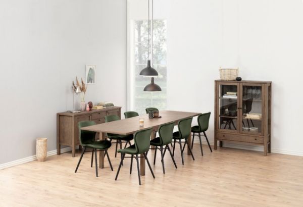 Set de 2 extensii pentru Masa dining dreptunghiulara fixa 180 cm stejar afumat Brenthwood