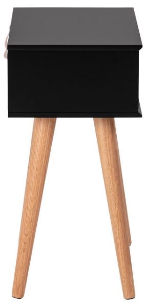 Noptiera cu 1 sertar negru/natur Mitra