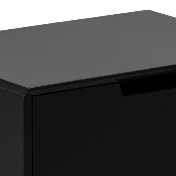 Noptiera cu 1 sertar negru/natur Mitra
